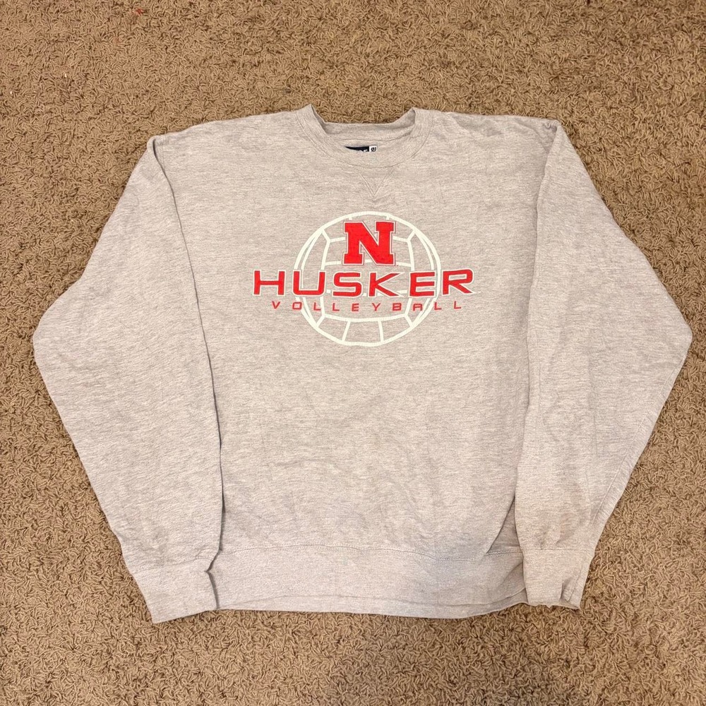 Gear For Sports Nebraska Cornhuskers Volleyball Crewneck Sweatshirt Grey Large